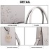LH6809 - Miss Lulu Embellished Flower Leather Look Handbag - Light Grey LH6809 - Miss Lulu Embellished Flower Leather Look Handbag - Light Grey